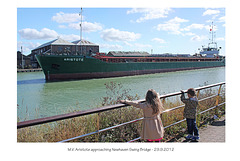 MV Aristote at Newhaven Swing Bridge 29 9 2012