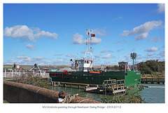 MV Aristote through Newhaven Swing Bridge 29 9 2012