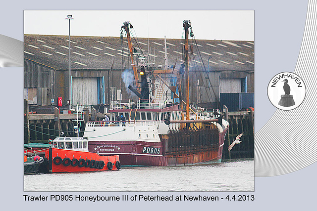 Trawler PD 905 Honeybourne III of Peterhead - Newhaven - 4.4.2013