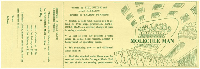 Molecule Man: An Atomic-Zany Musical Satire, 1949 (Order Form)