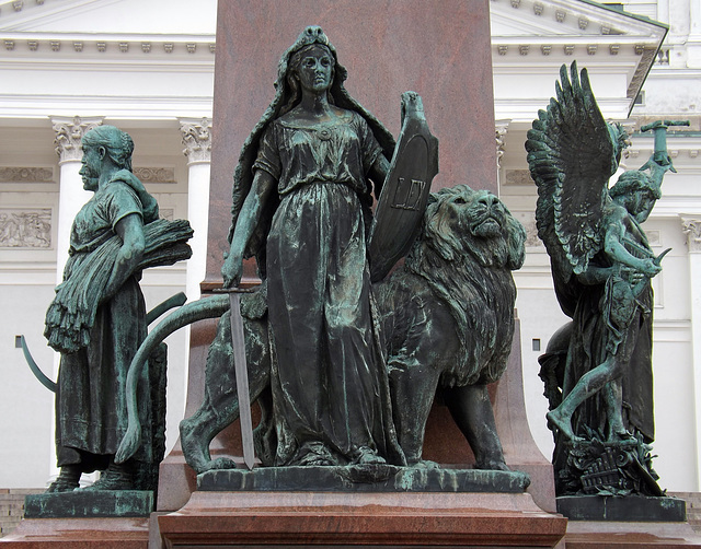 Detail of the Base of the Statue of Czar Alexander II, April 2013