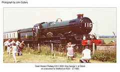 GWR 6000 King George V  - return journey - Didcot - 3.7.1983