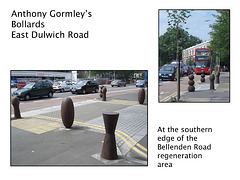 Anthony Gormley bollards - East Dulwich Road