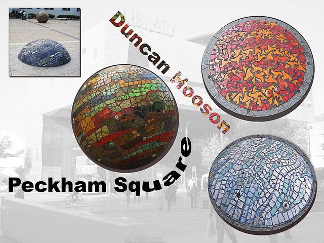 Peckham Square, discs, sphere & hemisphere DH