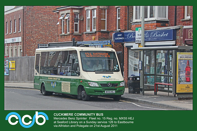 Cuckmere Community Bus on Sunday only 126 service Seaford 21 8 2011