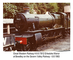 GWR 7812 Erlestoke Manor - Bewdley - Severn Valley Railway - 6.8.1983