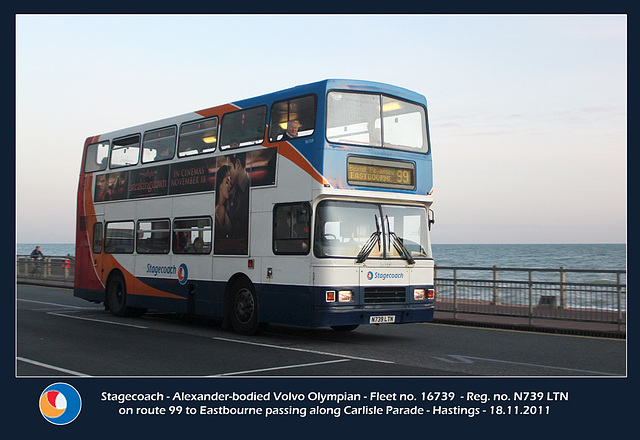 Stagecoach - Fleet no.16739 - Reg. no. N739 LTN -  Hastings - 18.11.2011