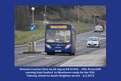 Renown 26 ready for service on route 92a passing Bishopstone on 6.2.2012