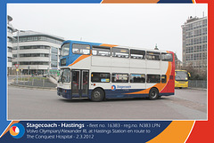 Stagecoach 16383 at Hastings station - 2.3.2012
