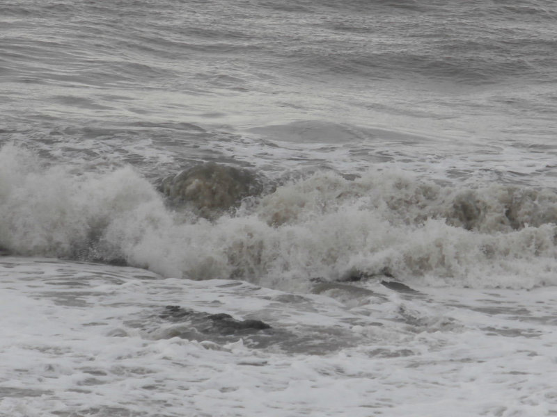 The sea was still turbulent