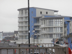 Modern buildings in this small seaside town