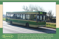Renown 28 on diversion on A259 - 19.2.2013