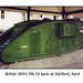 British WW1 Mk IV tank at Ashford Kent