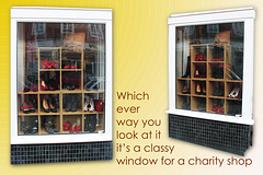 Chestnut Tree Hospice Shop - Seaford - shoes in the window - 27.2.2013