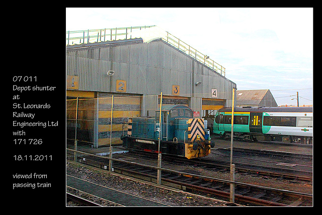 07 011 diesel shunter at St Leonards Railway Engineering Ltd. -  18.11.2011