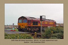 EWS 66133 - track repairs - Seaford branch - East Sussex - 14.11.2010