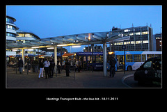 Hastings station with Stagecoach,ESCC Rider &c 18 11 2011