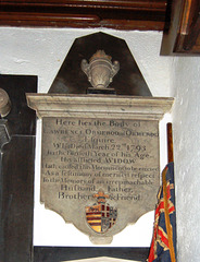 Memorial to Lawrence Ormerod, Saint John the Divine, Holme in Cliviger, Lancashire