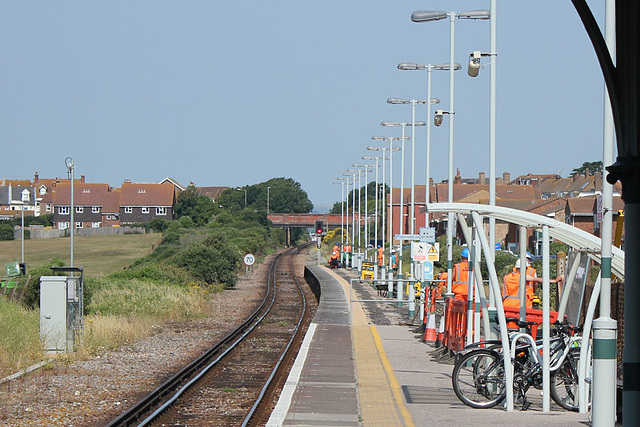 Seaford platform reinstatement looking along the platform - 18.7.2013