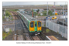 Southern Railway 313 205 arriving at Newhaven Town 18 6 2011