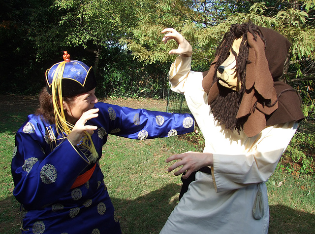 Branimira and the Lion at the Fort Tryon Park Medieval Festival, October 2010