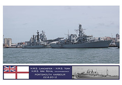 HMSs Lancaster, York & Ark Royal Portsmouth 22 8 2012