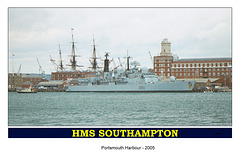 HMS Southampton with hat band  from Gosport July 2005
