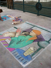 Chalk at Redondo Pier:  3pm