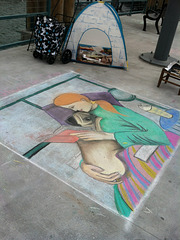 Chalk at Redondo Pier:  Encampment