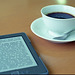 Kindle and a cup of coffee