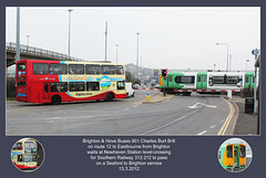 Brighton & Hove Buses 901 & Southern Railway 313212 at Newhaven on 13.3.2012