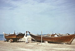 Among the dhows, Doha seafront, Qatar, 1967