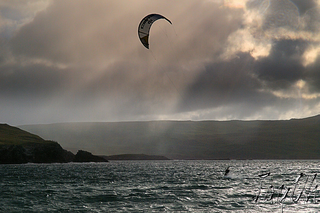 Kite Surfer At Balnakeil Bay