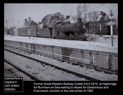Great Western Railway 0-6-0 2219 at Highbridge S&D station 1963