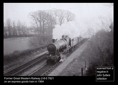 GWR 2-8-0 7821 on an express goods in 1964