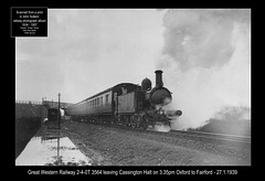 GWR 2-4-0T 3564 Cassington Halt - 27.1.1939