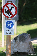 Austrian dogs can't read German, but they understand this sign: No shit?