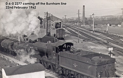 0-6-0 2277 coming off the Burnham line 22.2.62