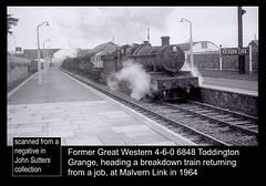 GWR 4-6-0 6848 Toddington Grange - Malvern Link - 1964