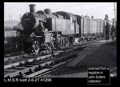 LMSR 2-6-2T 41296 at Evercreech Junction in the 1960s.