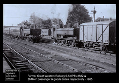 Great Western Railway 36xx class pannier tanks 3682 & 3616 6/8/1965