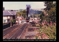 Southern class S15  4-6-0 no. 841 at Grosmont Station in August 1989