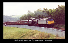 LMS 4-6-0 5305 near Conway Castle Anglesey wider shot