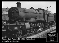 GWR  2932 Ashton Court Hereford c 20 8 1949