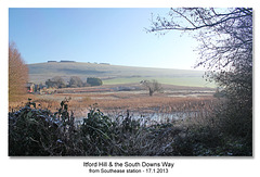 Itford Hill from Southease Station - 17.1.2013