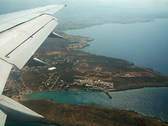 coming in to land at Chania Airport