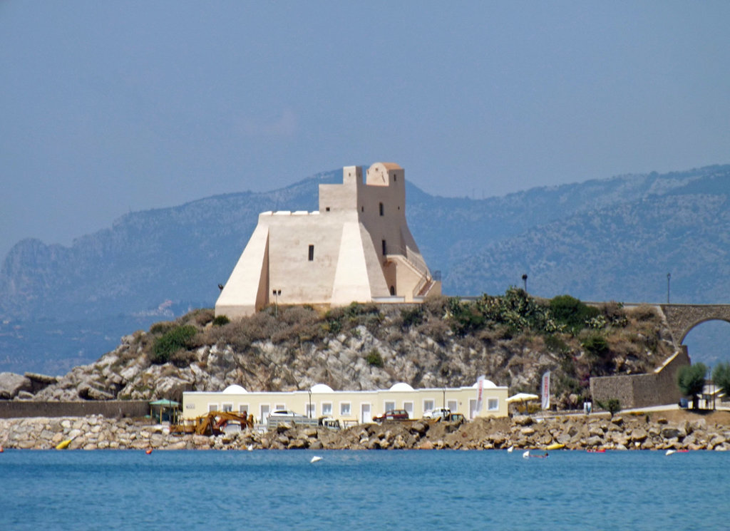 The Truglia Tower from the Villa of Tiberius in Sperlonga, July 2012