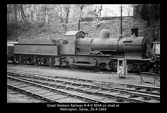 Former Great Western Railway  4-4-0 9004 on shed at Wellington Shropshire on 20.4.1960