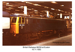 BR 86258 Euston - 16.11.1983