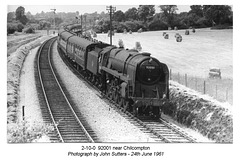 BR 9F 2-10-0  92001 near Chilcompton 24.6.1961